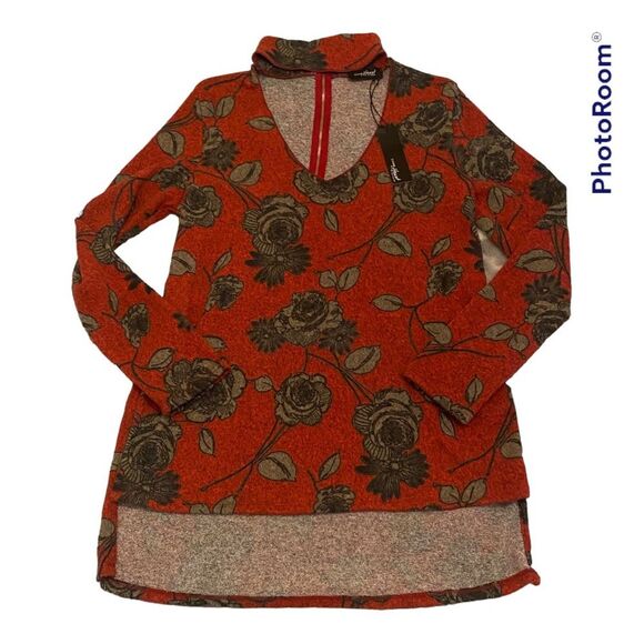 Sweaters - New cutout neck long sweater by Young at Heart size med. Great with leggings